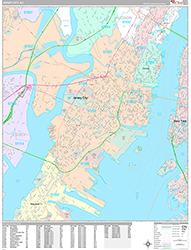Jersey City Wall Map Premium Style 2026